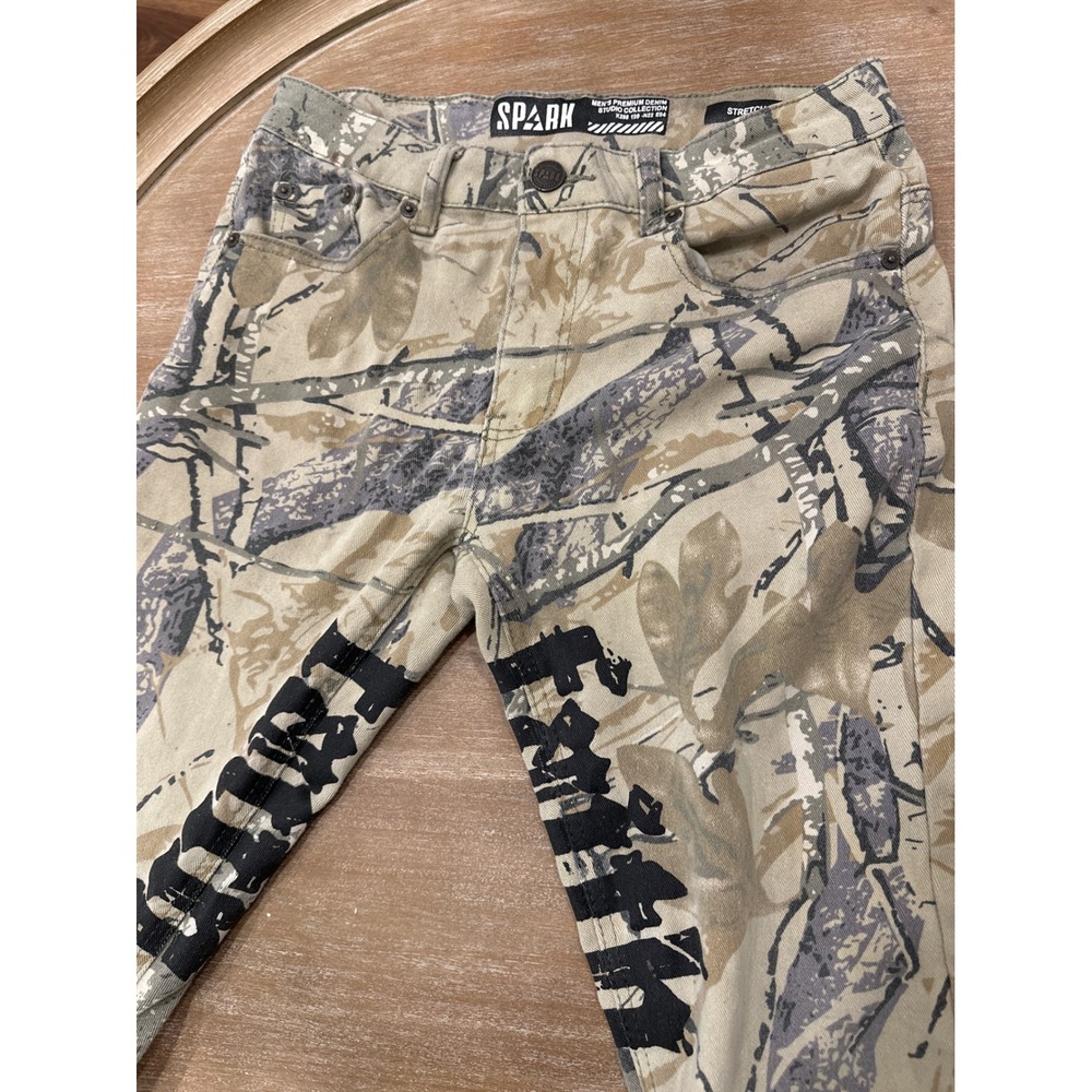 Spark Premium Denim Mens 30x32 Slim Fit Stretch Camo Graphic Pants K288 199-N22